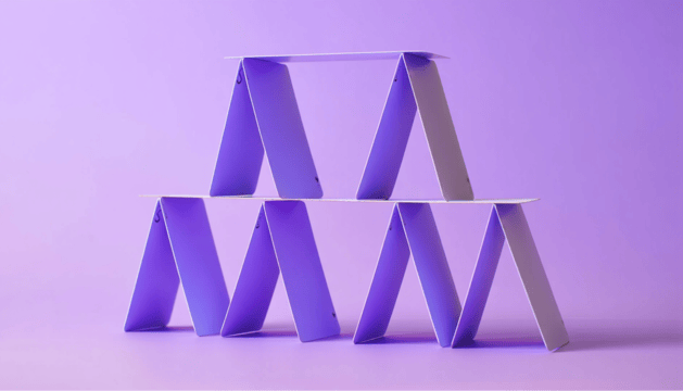 A purple house of cards.